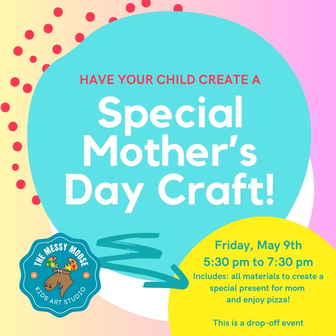 Fun graphic poster - a light blue dot on gradient yellow to pink background with red polka dots on the yellow side. Some event info in a bright yellow circle in the bottom right.